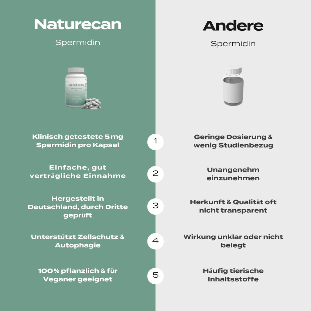 Spermidin Supplement | 5 mg | Zellschutz & Langlebigkeit