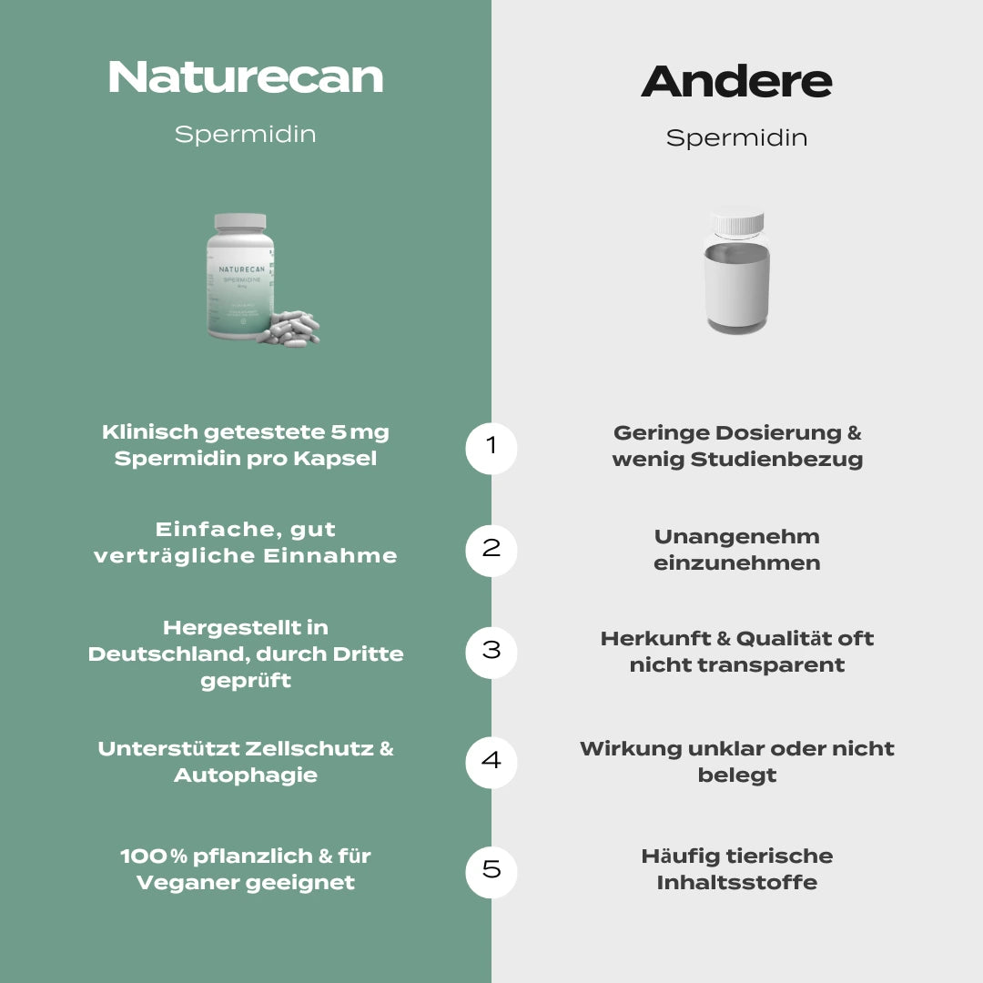 Spermidin Supplement | 5 mg | Zellschutz & Langlebigkeit